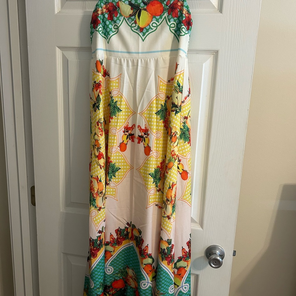 Floral Strapless Maxi Dress